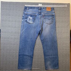 Levi's 505 Men's Jeans Light Blue Denim Regular Fit Straight Leg Size 42x32